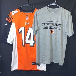 Two Sz Small Nike Cincinnati Bengals Jersey, Shirt